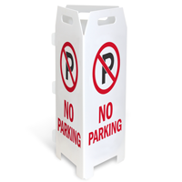 No Parking (with Symbol) Trifold Floor Sign