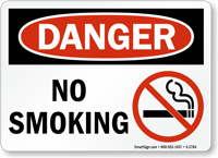 No Smoking OSHA Danger Sign