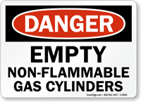OSHA Danger - Empty Non-Flammable Gas Cylinders Sign