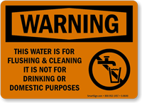 Warning Non Potable Water Graphic Sign