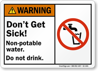 Non Potable Water Warning Sign