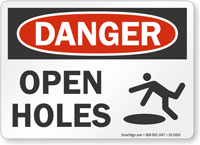Open Holes OSHA Danger Sign