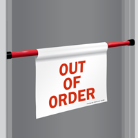 Out Of Order Door Barricade Sign
