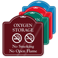 Oxygen Storage No Smoking ShowCase Sign