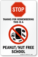 STOP This Is Peanut Nut Free School Sign