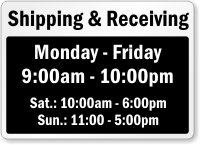 Personalized Shipping & Receiving Sign