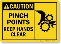 Caution Pinch Points Keep Hands Clear Sign