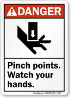 Danger Pinch Points Watch Your Hands Sign