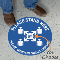 Please Maintain Social Distance SlipSafe Floor Sign