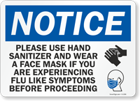 Please Use Hand Sanitizer Wear Face Mask Sign