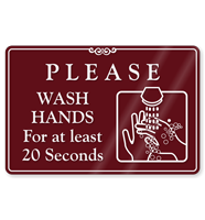 Please Wash Hands For At Least 20 Seconds ShowCase Sign