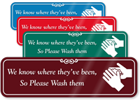Please Wash Hands Humorous Restroom Sign
