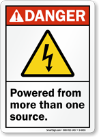 Powered From More Than One Source Danger Sign
