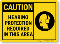 Best-Selling Hearing Protection Required Caution Sign
