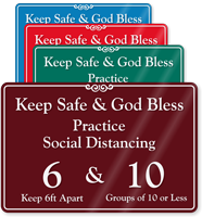Practice Social Distancing Add Number Of Person ShowCase Sign