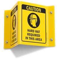 Caution Hard Hat Required (symbol) Sign