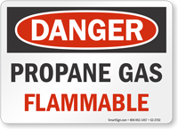 Propane Gas Flammable OSHA Danger Sign