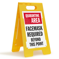 Quarantine Area: Facemask Required Beyond This Point FloorBoss XL™ Floor Sign