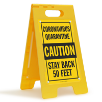 Quarantine Caution Stay Back 50 Feet FloorBoss Sign