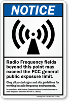 Radio Frequency Fields ANSI Notice Sign