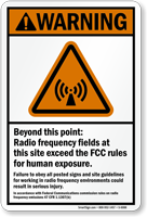 Radio Frequency Fields Warning Sign