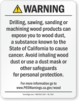 Raw Wood Product Exposure Prop 65 Warning