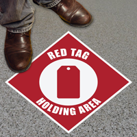 5S Red Tag Holding Area Superior Mark Floor Sign
