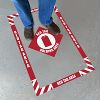5S Red Tag Holding Area Superior Mark Floor Sign Kit