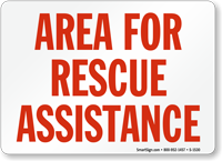 Area For Rescue Assistance Sign