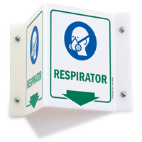 Respirator PPE Projecting Sign