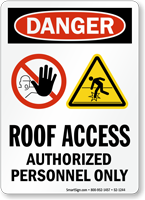 Roof Access Authorized Personnel Danger Sign
