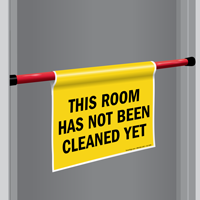 Room Not Cleaned Door Barricade Sign