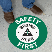 Safety Begins Here First Anit Skid Floor Sign