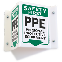 Safety First Ppe Projecting Sign