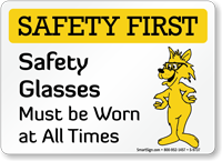 Safety Glasses Must Be Worn Fox Sign