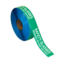 Safety Glasses Req'D Green Superior Mark Floor Message Tape