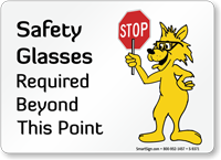 Safety Glasses Required Fun Safety Fox Sign