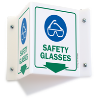 Safety Glasses PPE Projecting Sign