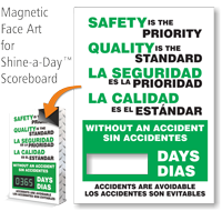 Safety Is Priority Changeable Scoreboard Magnetic Face