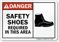 Safety Shoes Required in this Area Sign