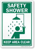 Safety Shower Keep Area Clear 