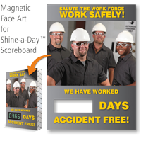 Salute Work Force Work Safely Scoreboard Changeable Face