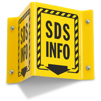 SDS Info With Striped Border 2-Sided Projecting Sign