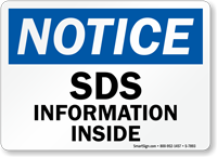 SDS Information Inside OSHA Notice Sign