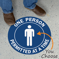 Select Number Of Persons Permitted At A Time Floor Sign