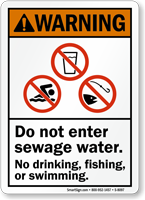 Do Not Enter Sewage Water No Drinking Sign