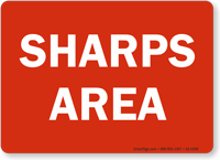 Sharps Area Safety Sign