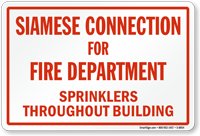 Siamese Connection For Fire Department Sign