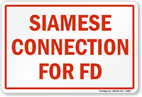 Siamese Connection For FD Sign