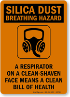Silica Dust Health Hazard Sign